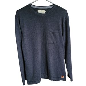 The Normal Brand Men’s Roll Hem Pocket Crew Sweater Charcoal Gray Size L